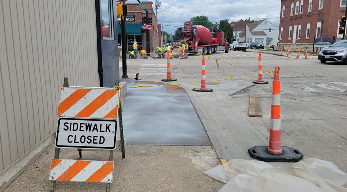 Sidewalk/Street Work in Downtown Manchester